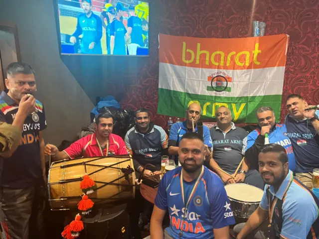 India fans watching the final in Leicester