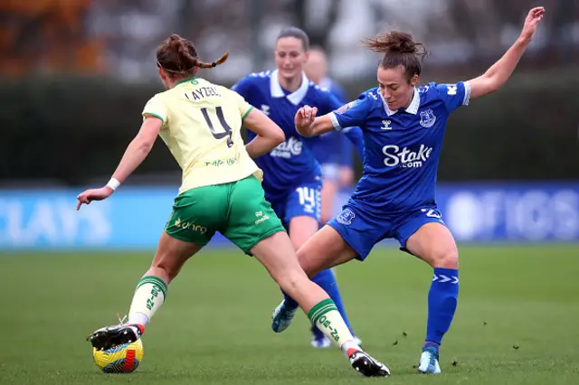 Naomi Layzell of Bristol City battles for possession with Aurora Galli