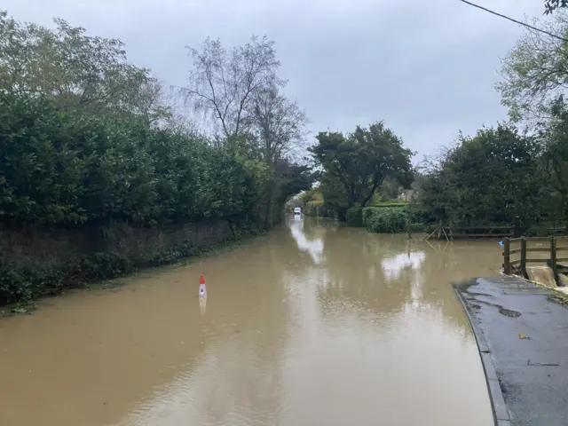 Flood water in Martock