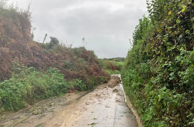 Land slide in West Chinnock