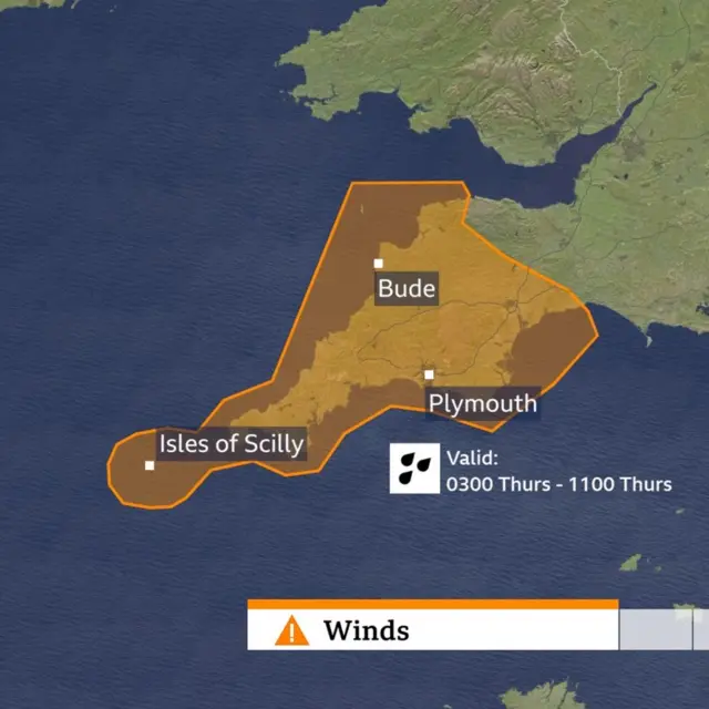 Amber weather warning in SW