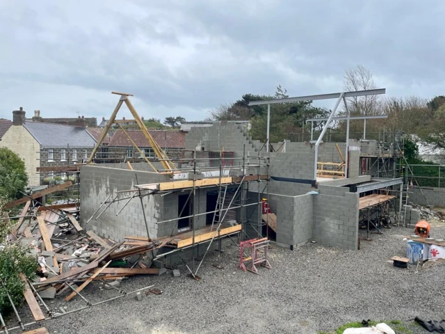 Construction site in Torteval, Guernsey.