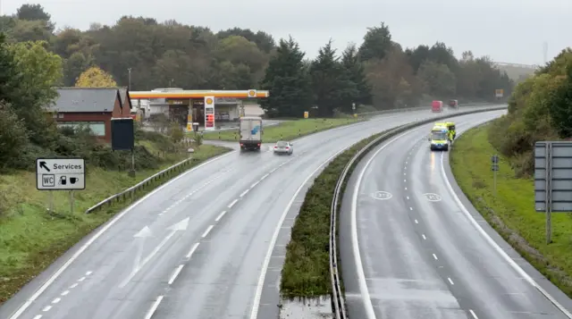 View out of over the A12 at Felixstowe