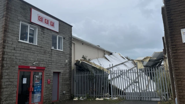 Roof blown off in storm