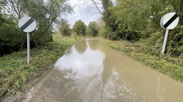 Flooded roads