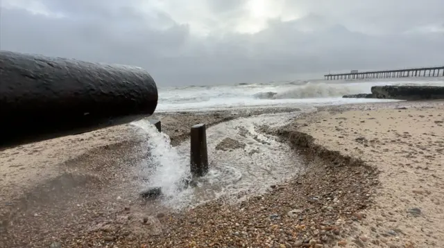 View of the beach near Felixstowe Pier