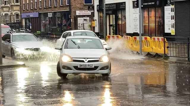 Cars in rain