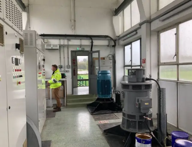 Inside the pumping station