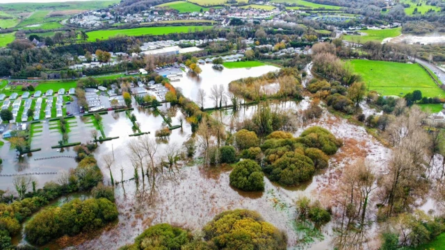 Aerial photo shows the extent of the flooding at Kiln Park