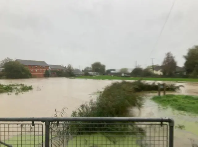 The flooded river Parrett