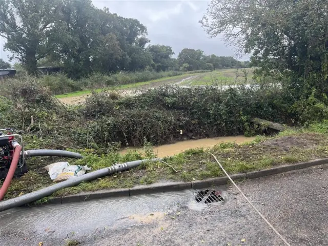 Pumps in a flooded ditch