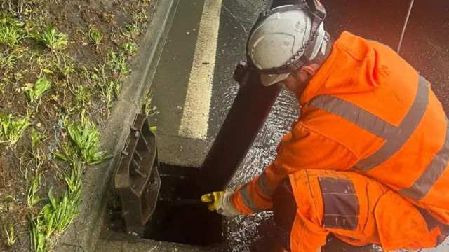 Water being pumped to help with flooding