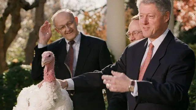 Bill Clinton and a turkey