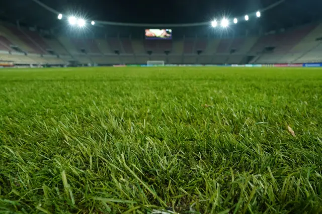 The pitch in Skopje ahead of the North Macedonia v England game.