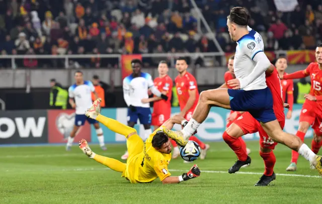 Grealish raps the ball past the keeper on the far post.