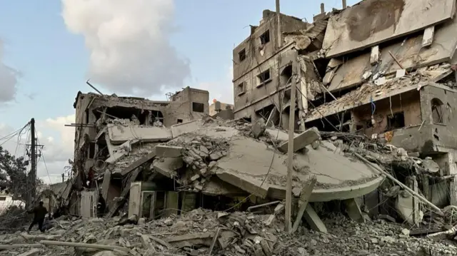 Destroyed houses in the Jabalia refugee camp