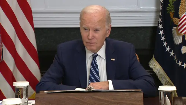 US President Joe Biden speaking to reporters