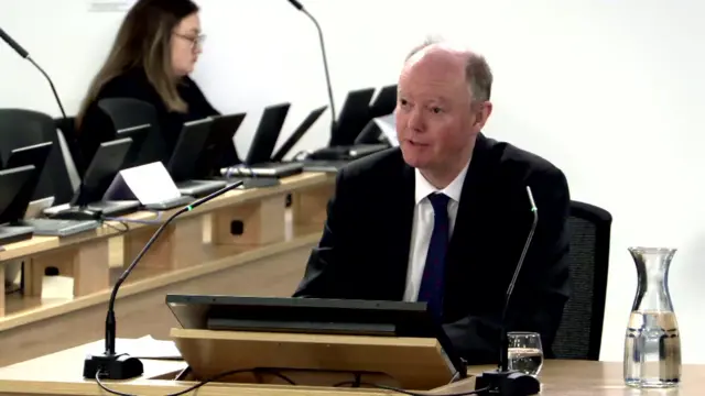 Sir Chris Witty speaking in the inquiry