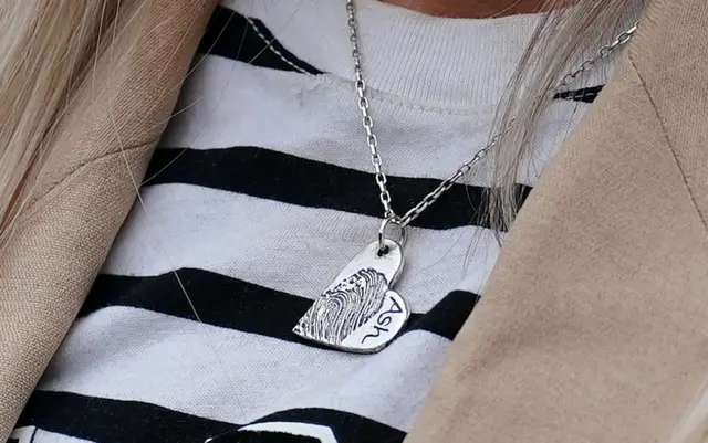 A necklace worn by Ashley Dales' mother Julie Dale