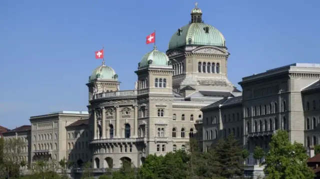 A general view of the Swiss House of Parliament in Switzerland's capital city, Bern