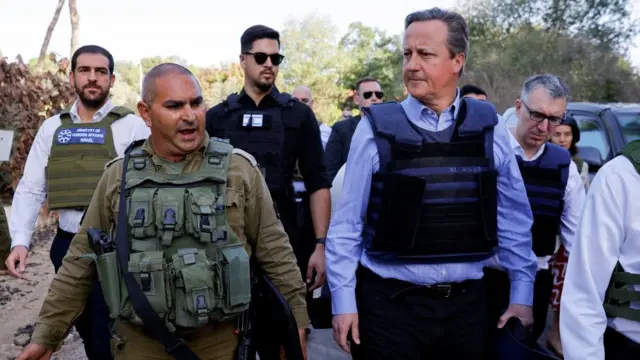 David Cameron visiting an Isreali kibbutz