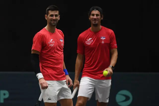 Novak Djokovic at Davis Cup