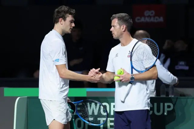 Jack Draper and Leon Smith at Davis Cup