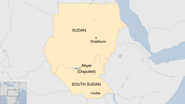 Map of Sudan and South Sudan