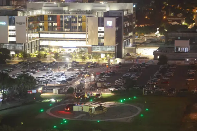 Israeli army helicopter landing at the Schneider-Children's Medical Center in Petah Tikva.