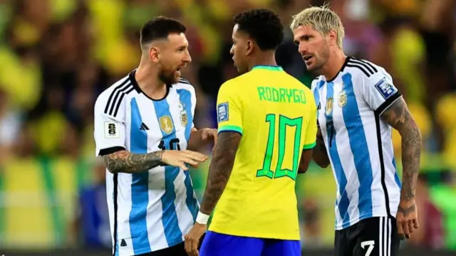 Rodrygo and Lionel Messi