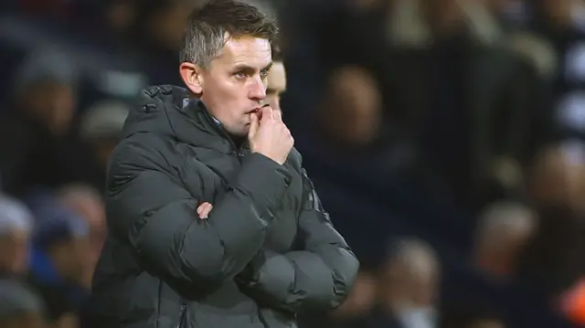 Ipswich boss Kieran McKenna on the touchline