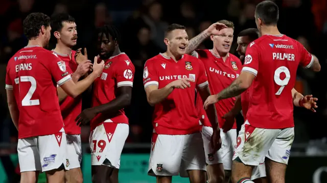 Wrexham celebrate another goal