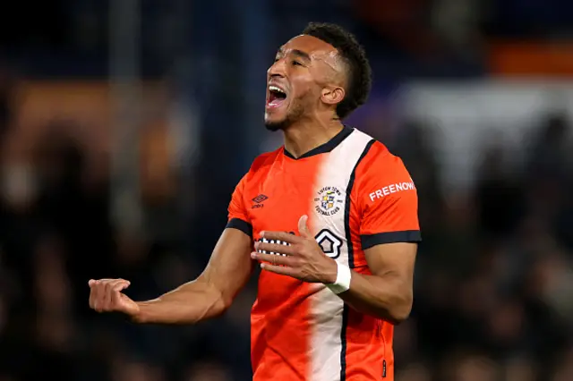 Jacob Brown of Luton Town celebrates