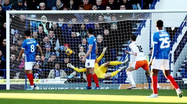 Blackpool score against Portsmouth