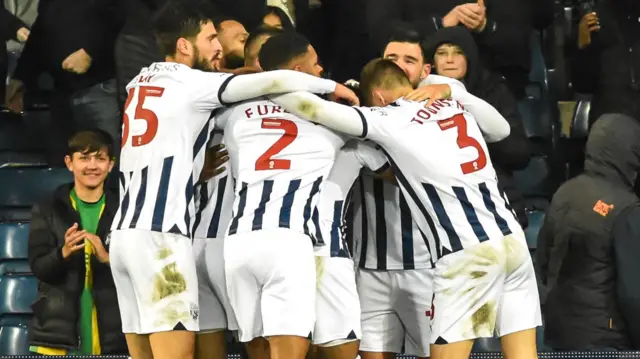 West Brom celebrate scoring