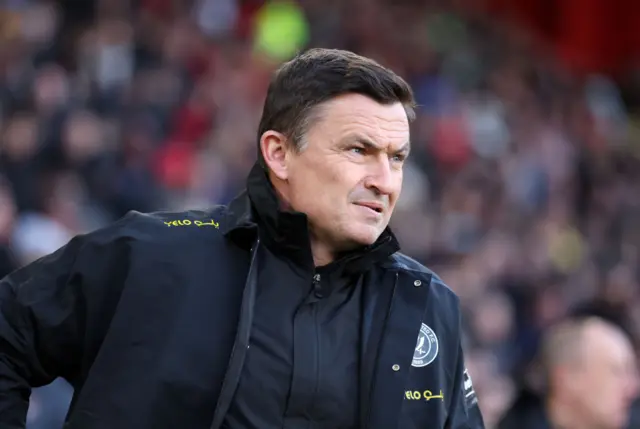 Paul Heckingbottom bites his lip.