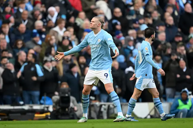 Erling Haaland of Manchester City celebrates