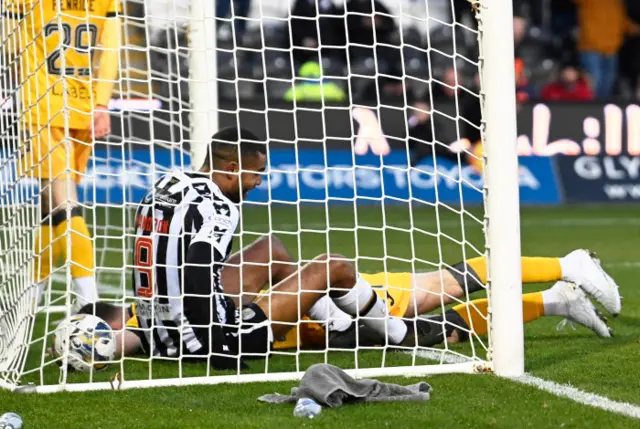 Mikael Mandron ends up in the goal after Sean Kelly's own goal put St Mirren 1-0 in front