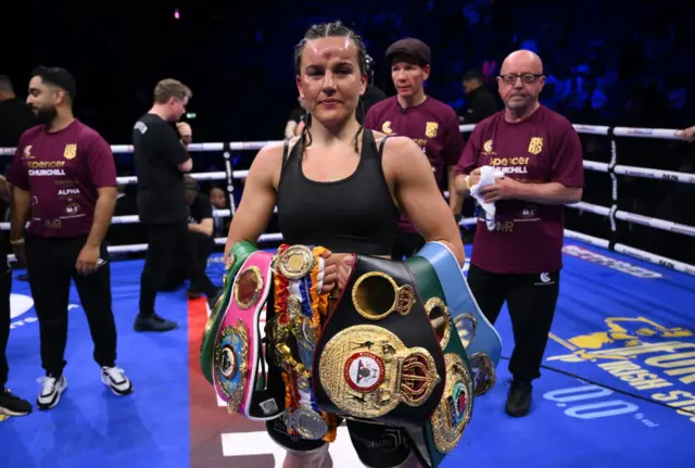 Chantelle Cameron holds the light-welterweight titles