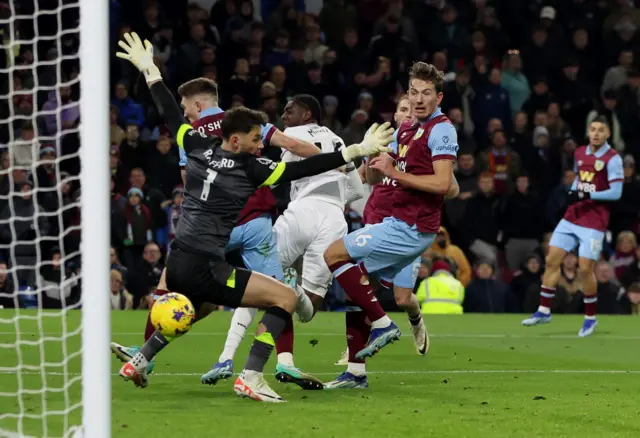 Divin Mubama scores his first Premier league goal.