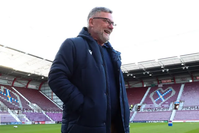 Craig Levein was all smiles on his arrival at Tynecastle