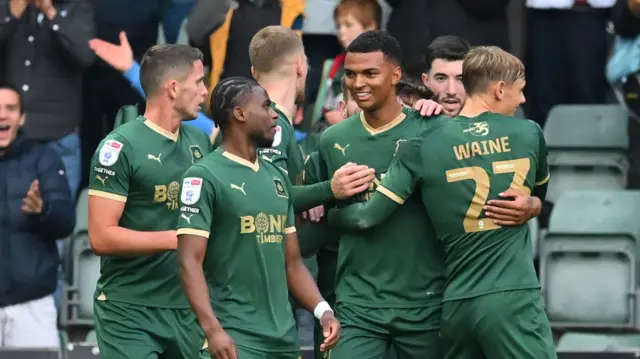 Plymouth celebrate scoring