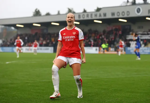 Beth Mead celebrates her second.