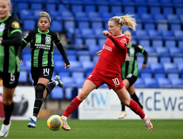 Sophie Roman Haug of Liverpool in action