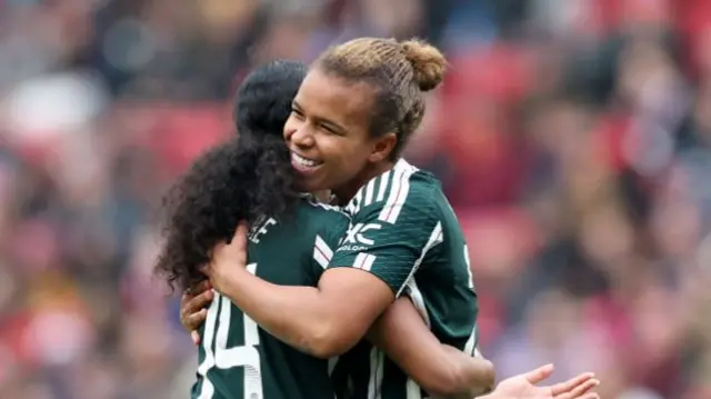 Nikita Parris celebrates with Jayde Riviere