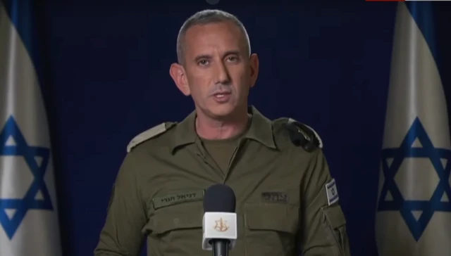 Israeli Defence Forces spokesperson Daniel Hagari during a press conference