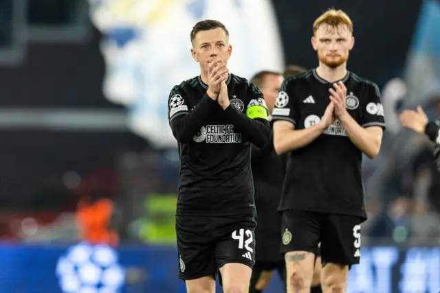 Celtic captain Callum McGregor and Liam Scales