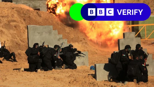 BBC Verify gathered still from a training video by militant groups