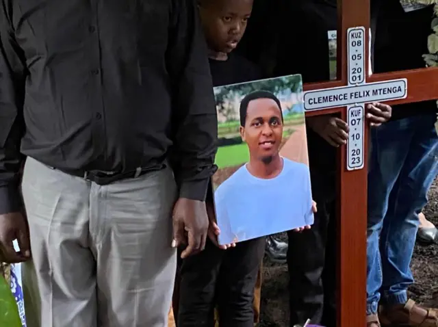 Mourner's at Clemence Mtenga's burial