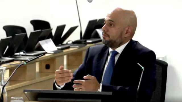 Sajid Javid speaks to the UK Covid inquiry